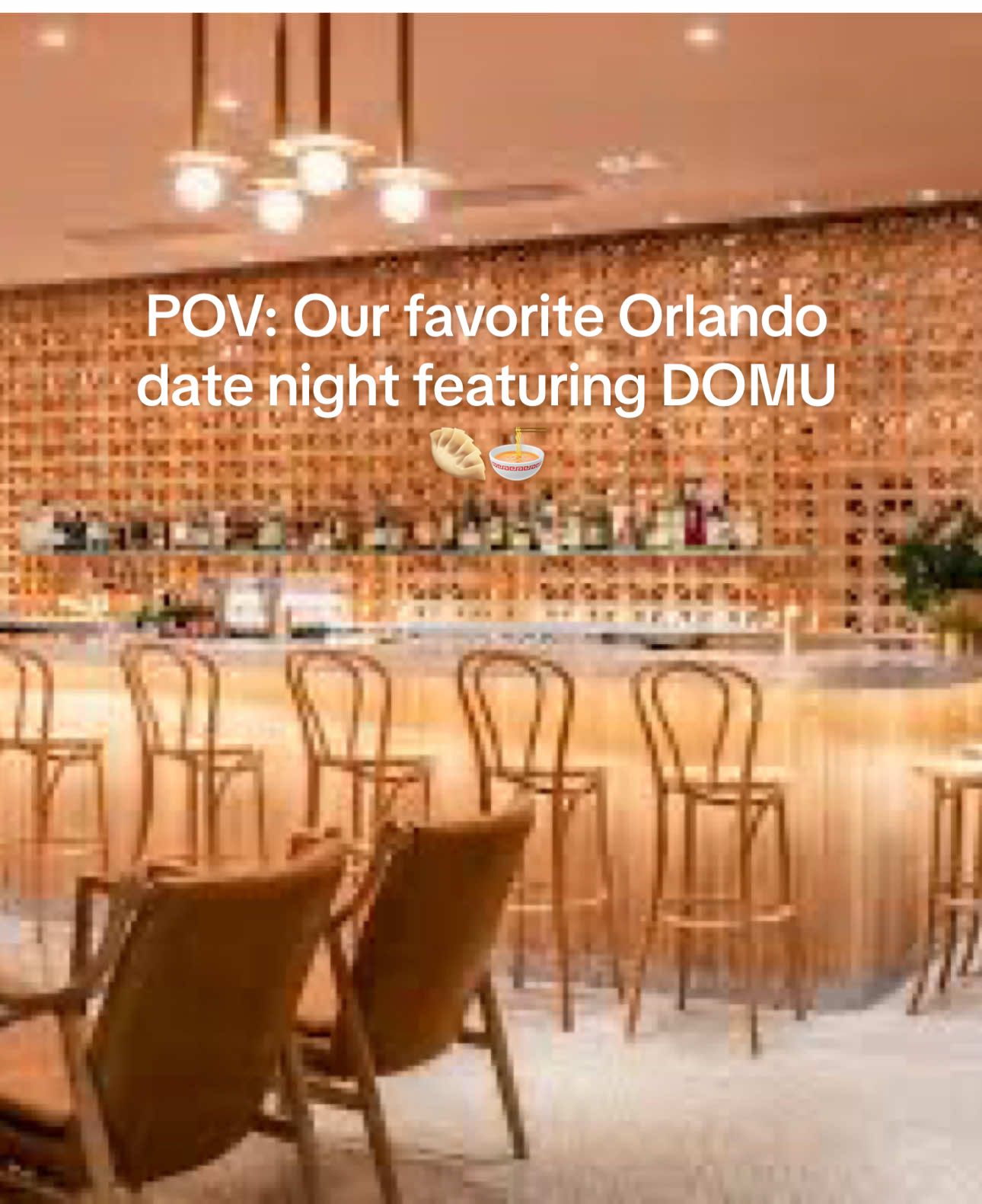 Date night level: Domu 💫✨ Orlando, you never disappoint 🥟🍜 #DomuVibes #OrlandoNights #DateNightGoals #TikTokAdventures #couplevibes 