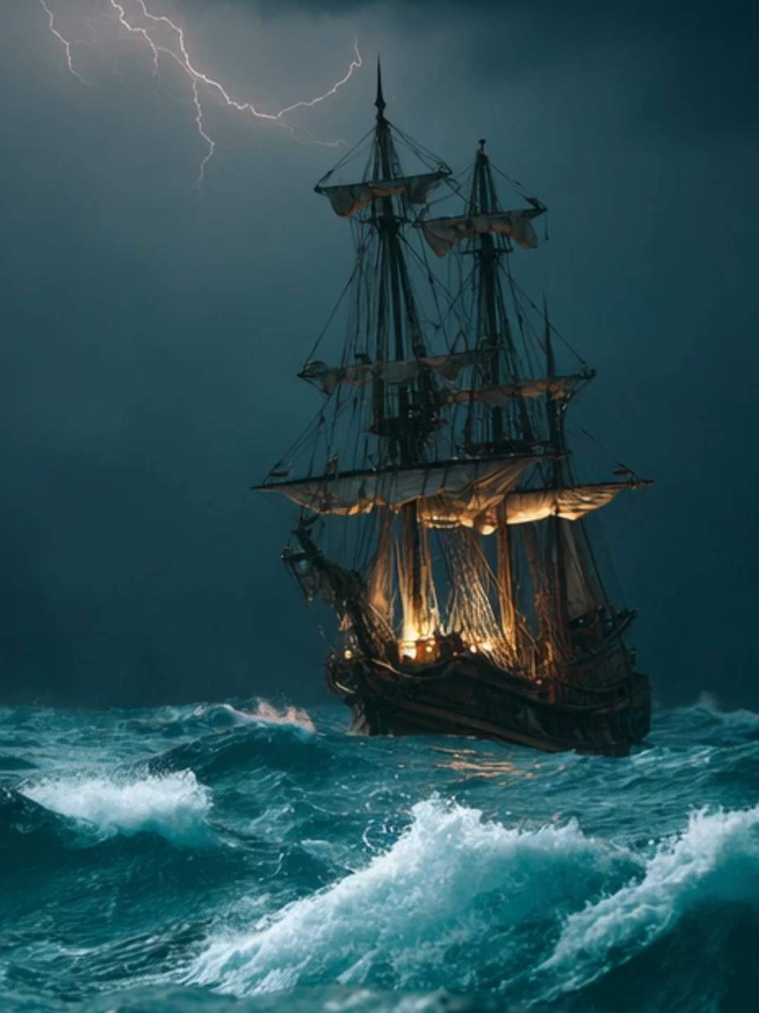 4K live wallpaper made with MidJourney AI: A majestic medieval sailing ship with towering masts and billowing sails caught in a raging storm. Crystal-blue ocean beneath a pitch-black sky, lightning illuminating crashing waves as the ship shines like a diamond. Hyper-realistic details, cinematic lighting, ultra-sharp textures, breathtaking and epic mood. #MidJourneyAI #LiveWallpaper #4K #MedievalShip #EpicArt #CinematicVibes #DigitalArt #WallpaperGoals #MidJourneyAI #AIArt #DigitalArt #LiveWallpaper #4KWallpaper #EpicArt #FantasyArt #HyperRealistic #Cinematic #StormArt #ShipArt #MagicRealism #DarkSkyArt #ContrastArt #ArtOfTheDay #ArtCommunity #ArtLovers #ArtistOnTikTok #Visuals #DigitalCreator #CreativeShare #ArtVibes #Aesthetic #VisualStory #OnTrend