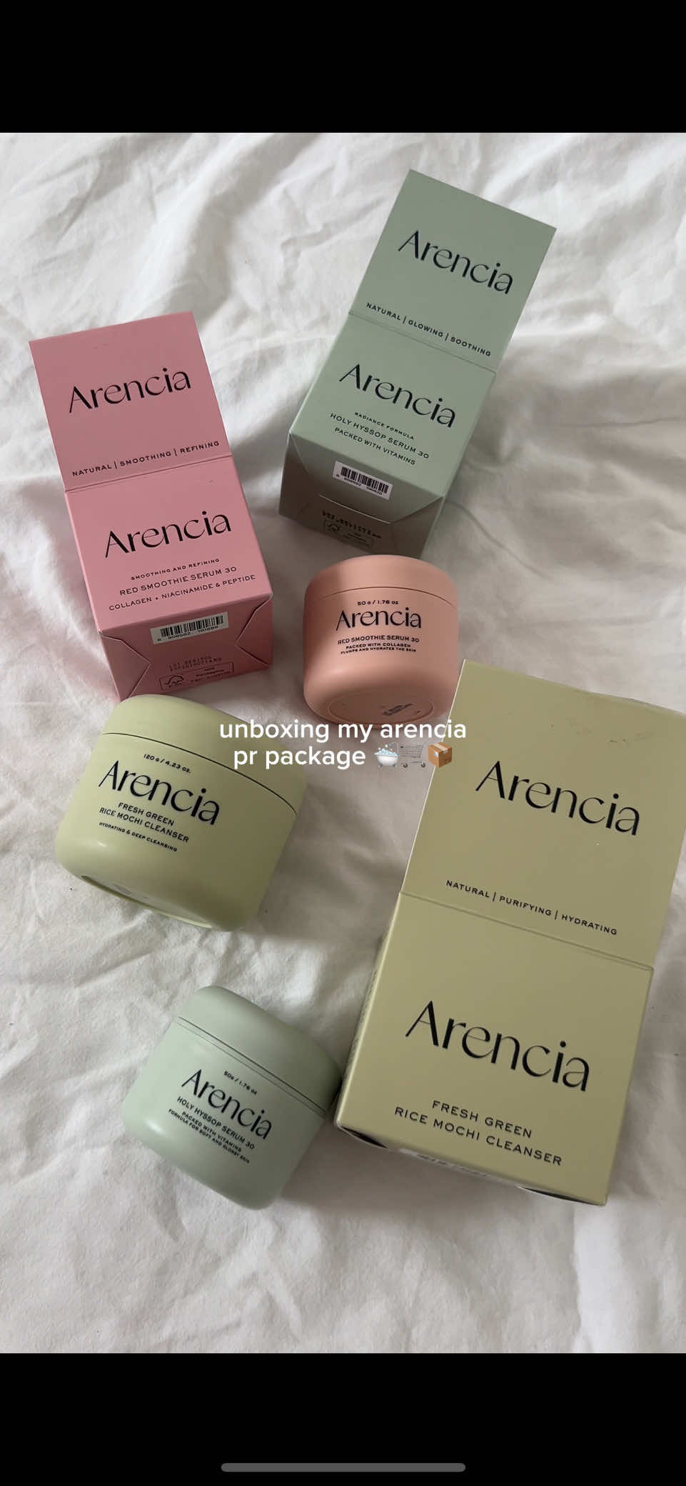 the cutest products everrr!! 💘💘 #arencia #unboxing #prpackage #skincare #gifted @Arencia
