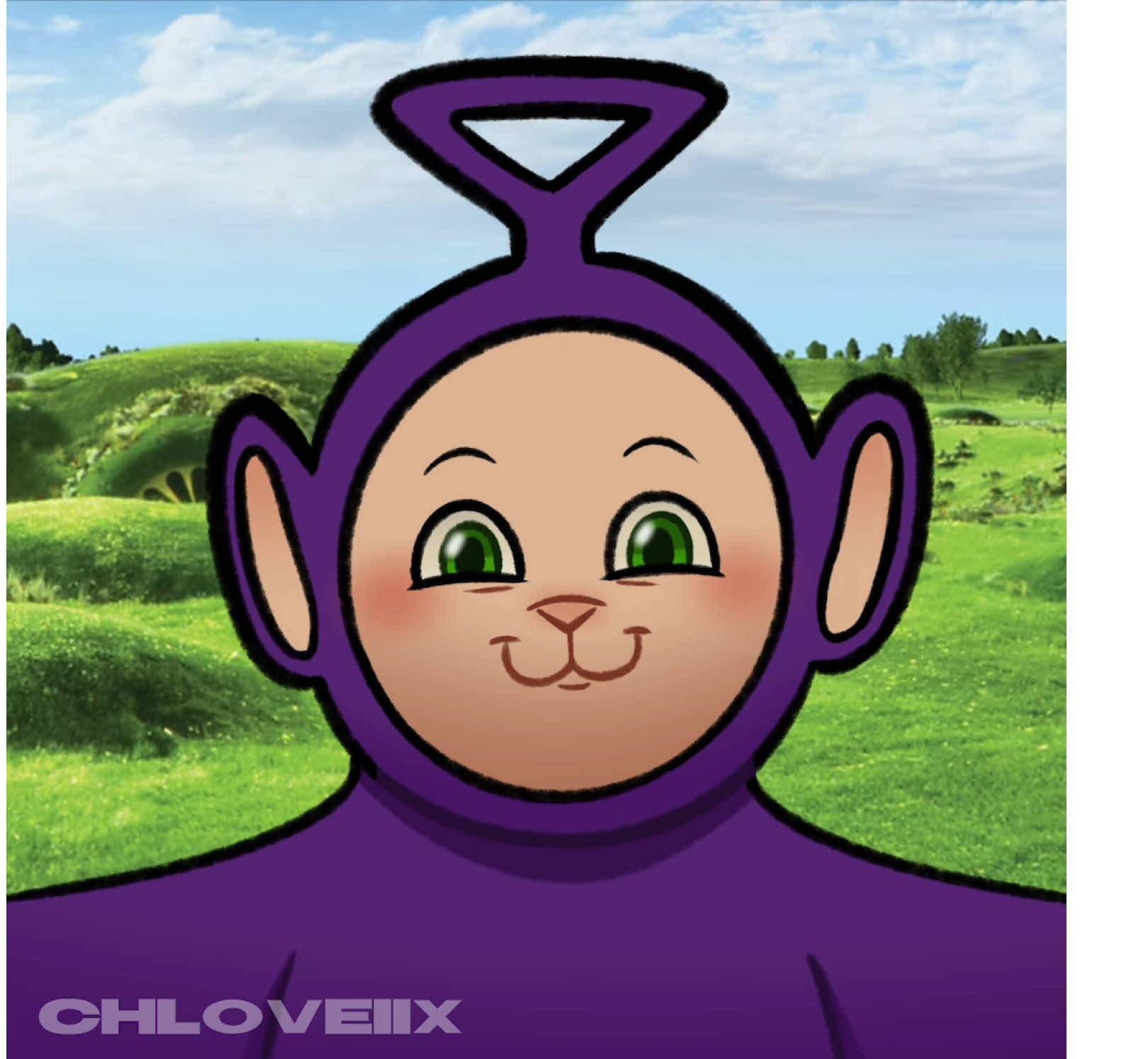 Look at this cute purple teletubby. He’s no harm TRUST #slendytubbies #teletubbies #tinkywinky