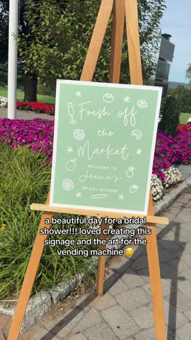 The perfect day for a perfect bridal shower!!! All signage was hand lettered/ drawn by me and then I created some custom watercolor to turn into prints for the vending machine!! #watercolorartist #watercolor #lettering #handlettering #bridalshower 
