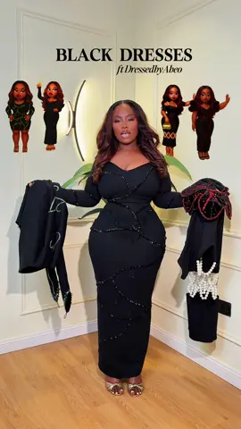 Black dresses for different occasion-Made for the woman becoming. #DressedbyAbeo #BlackDresses #Dressesforalloccasion #BloomInAbeo #Dressedbyabeowoman