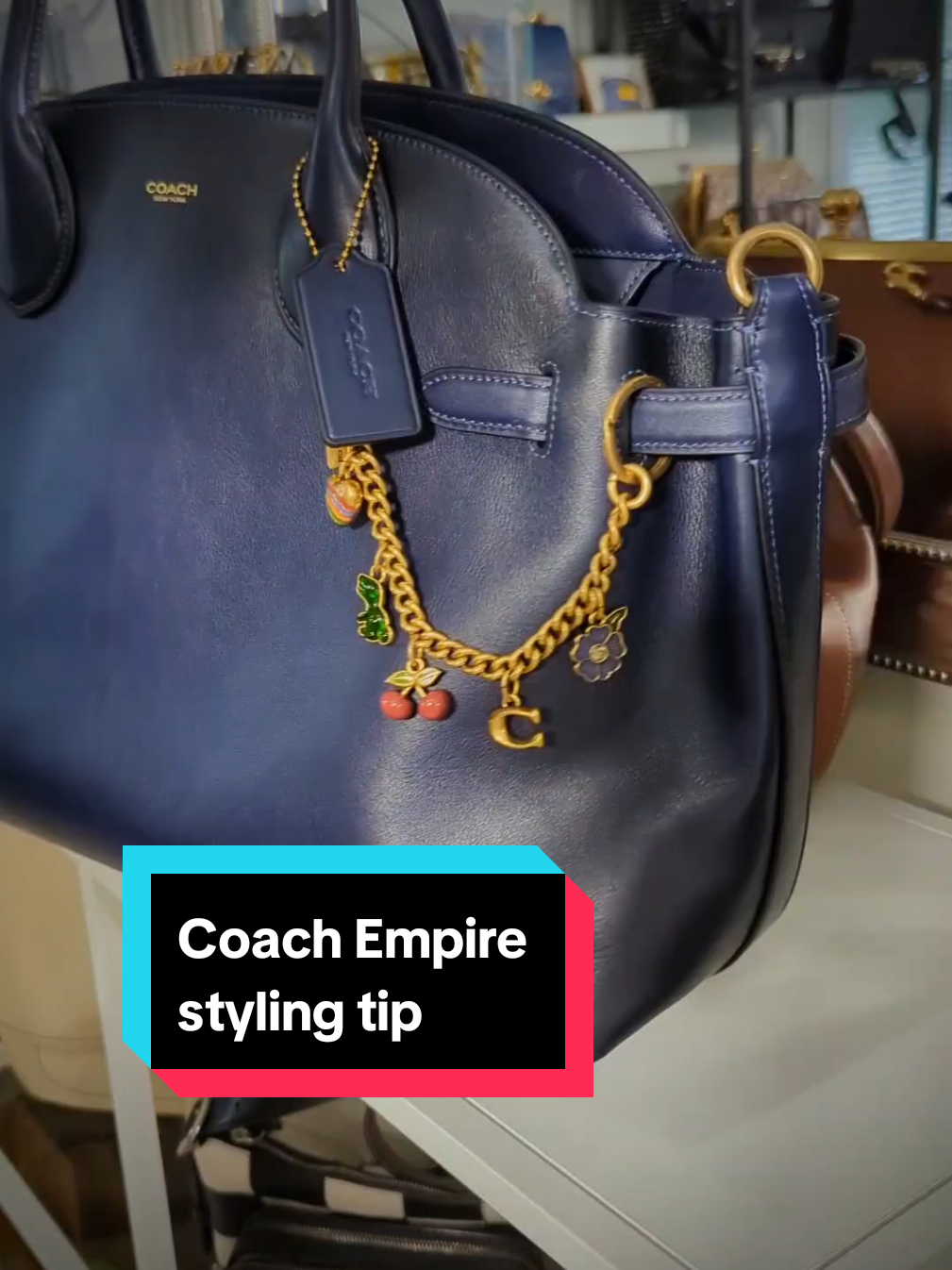 @Coach empire styling tip Using the Coach motif charm, here's a simple little styling tip for adding it to your empire bag! #coach #coachny #coachempire #coachcollection #bagcharm 
