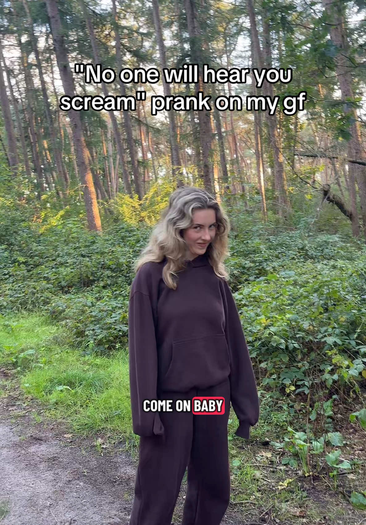 not her trying to run away 😂😭 #couplecomedy #noonewillhearyouscream #coupleprank #prank 