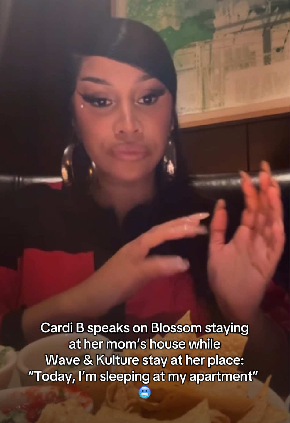 Cardi B shares that Blossom is staying at her mom’s house since her newborn is feeling a little under the weather. Wave and Kulture are staying with Cardi.  #cardib #celebrity #rap #mom #offset 