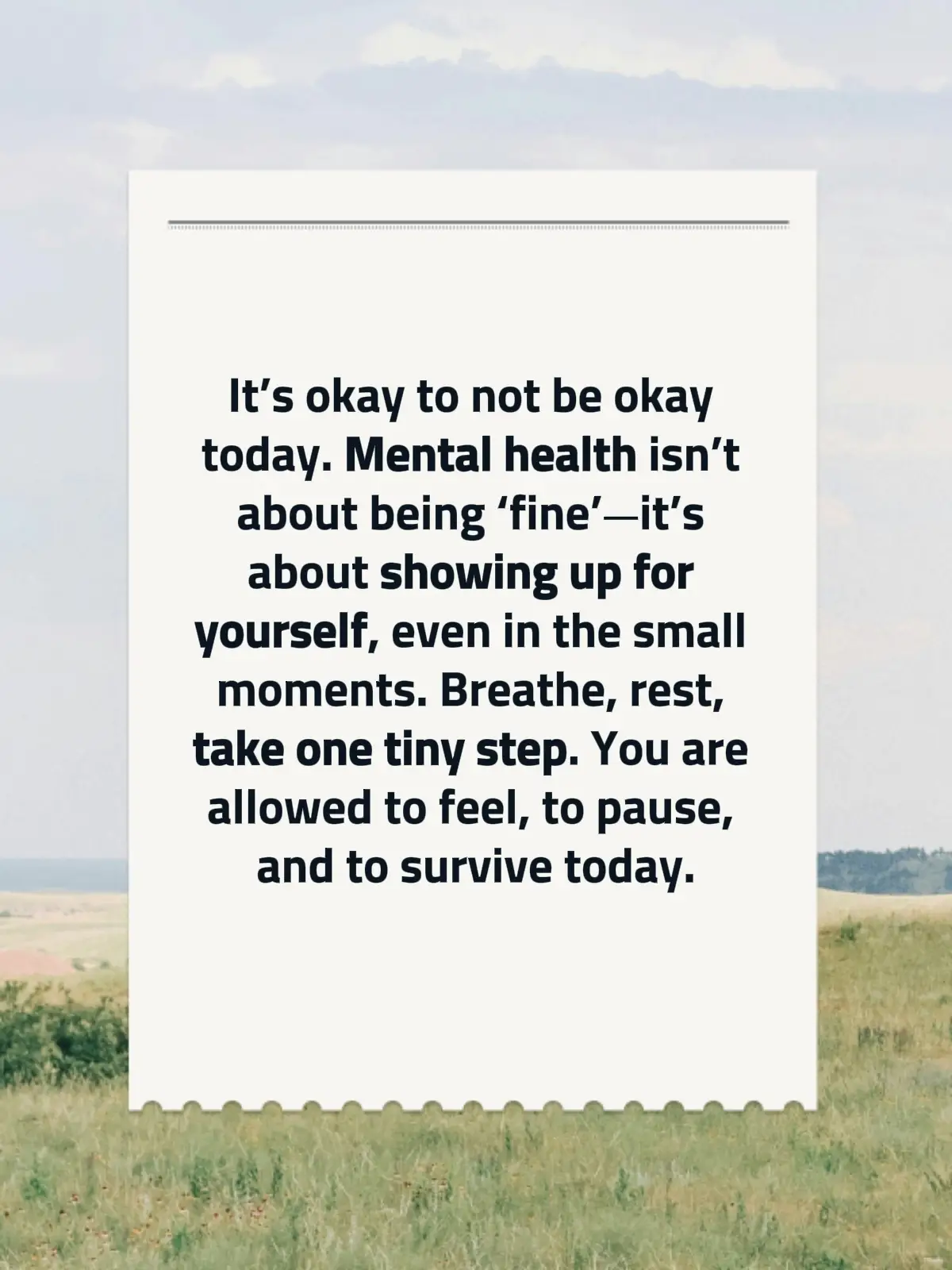 Some days, the weight feels too heavy. Some Sundays, it’s hard to even get out of bed, and that’s okay. Mental health isn’t about being “fine” all the time—it’s about showing up for yourself, even when it’s hard. If today feels dark or overwhelming, give yourself permission to take the smallest step: breathe, drink water, sit outside for five minutes, text someone you trust, or just close your eyes and rest. Healing doesn’t happen in leaps—it happens in tiny, quiet moments. You are not broken for struggling. You are not weak for needing a pause. Your feelings are valid, your pain is valid, and your journey is yours alone. Sometimes, the strongest thing you can do is tell yourself: I am allowed to feel this. I am allowed to rest. I am allowed to survive today. Remember, even the tiniest spark of hope counts. One deep breath, one small step, one quiet Sunday moment at a time—this is progress. And it’s enough. 🌿💛 #MentalHealth #mentalhealthmatters #MentalHealthAwareness #itsgonnabeokay #youmatter 