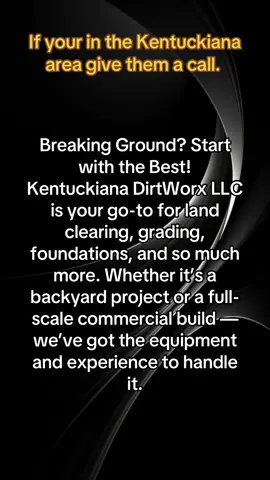 If your in rhe Kentuckiana area give this small business a call.  Serving Kentucky and Indiana areas.  #kentucky #indiana #excavation #dirtwork #SmallBusiness 