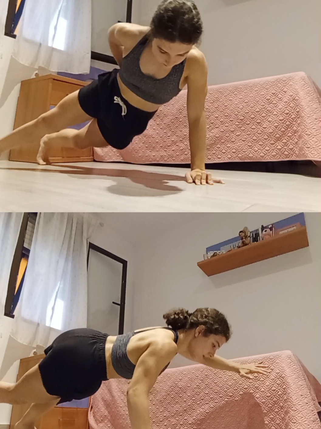 Easy vs hard 😎 Pushup challenge 💪🏻🩷 #calisthenics #pushups #strongwomen #pushupchallenge #gym 