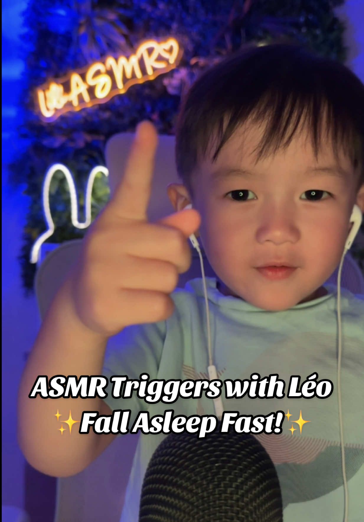 Tonight, Léo will help you fall asleep with a variety of relaxing ASMR triggers 😴✨  He cracks me up 🤣 Which one is your favorite?  Account managed by parents ❤️ #ASMR #asmrtriggers #KidsASMR #LeoASMR #fallasleep 