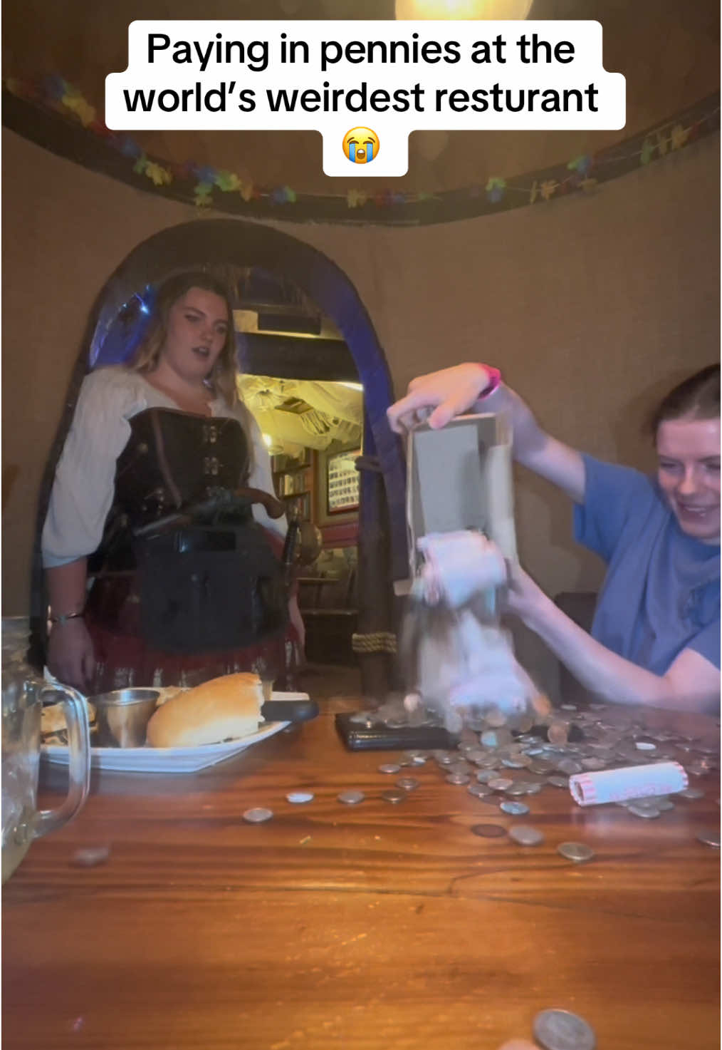 Paying with pennies at the world’s craziest restaurant!! 😭@KAT 