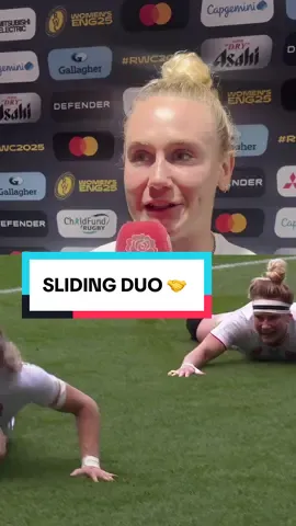 Sliding into a #RWC2025 final with your roommate 🤝 #RedRoses #englandrugby