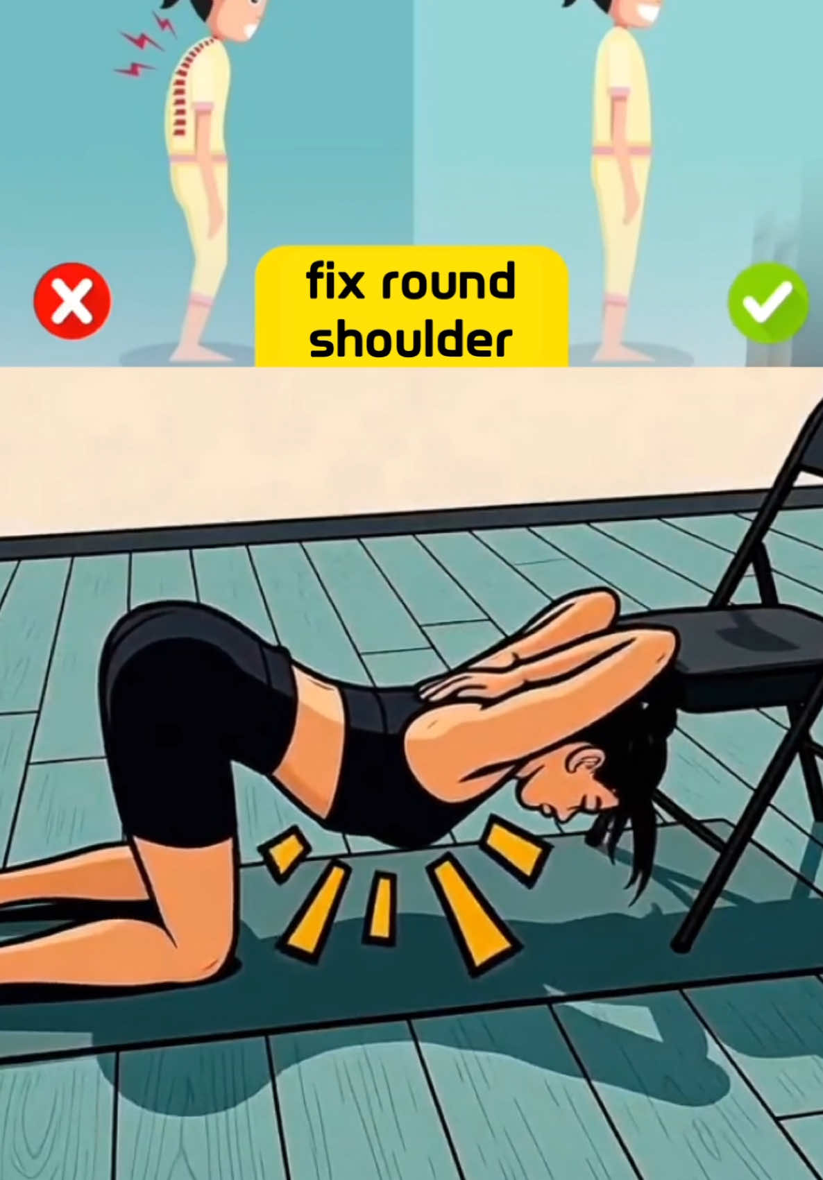 Fix round shoulder fast stretching #fixposture #roundshoulder