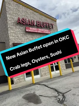 New opening of the @Asian Buffet in OKC. So much seafood such as crab legs, oysters, sushi & crawfish even have a Mongolian grill. Rate it a 10/10 had the best service and experience for their soft opening. Would definitely recommend. 