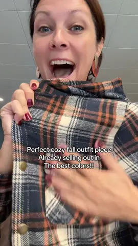 Cozy, plaid shacket that’s so warm, stylish and selling fast for crisp fall days. #tiktokshopfalldealsforyou #fallshackets #shackets #plaidshacket #flannelseason 