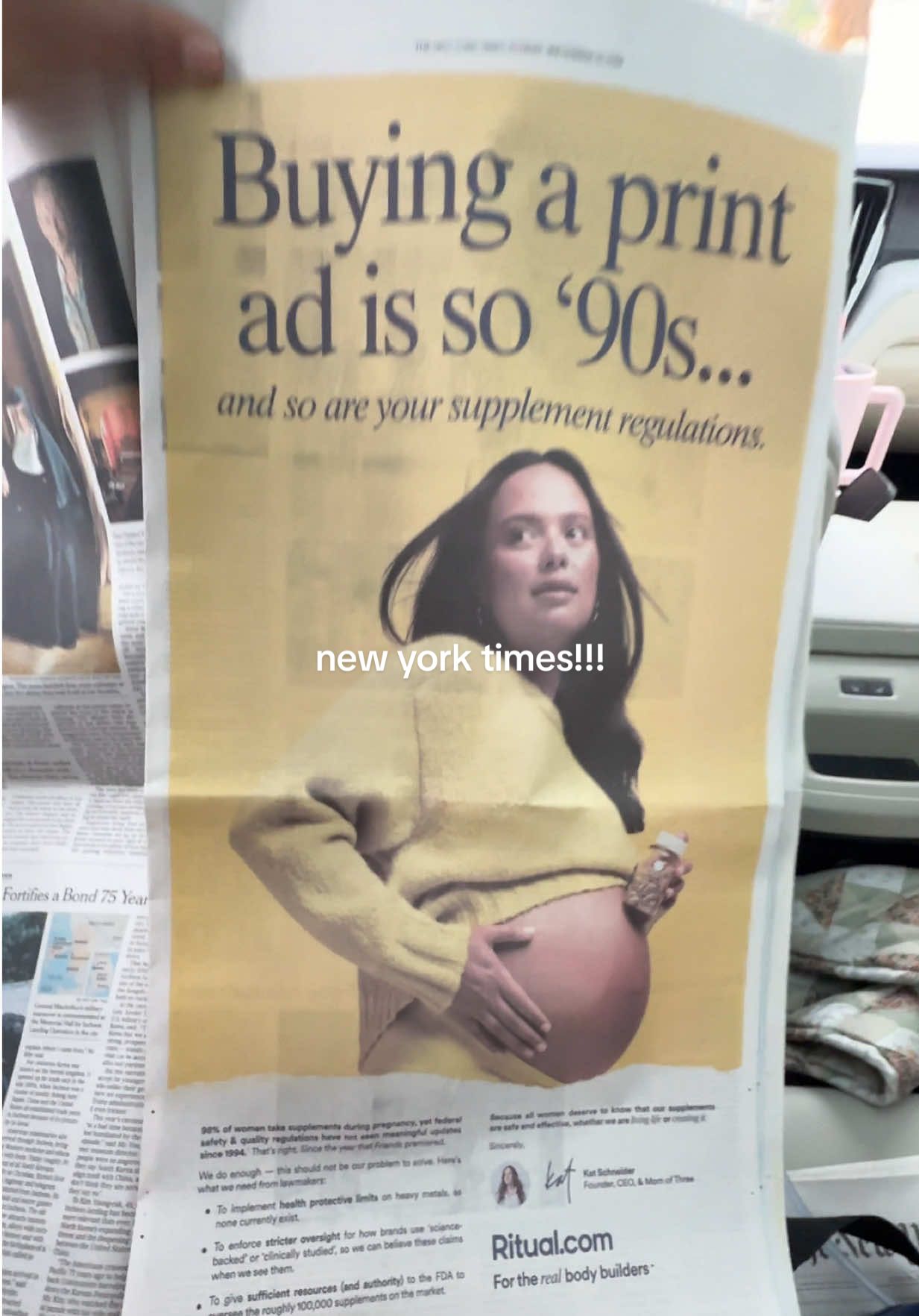 this is SO crazy 🥹💛 forever grateful for this moment with @Ritual!!! #modeling #pregnant #Vlog 