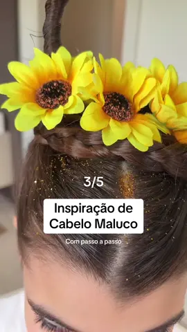 Inspiração de cabelo maluco de cestinha de flores. Tem mais inspiração aqui no perfil amigas ♥️#cabelomaluco #cabelomaluconaescola 