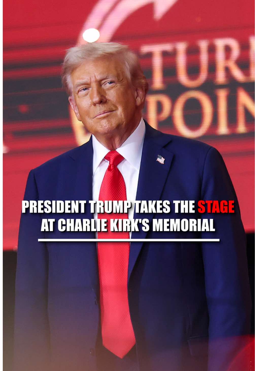 NOW: President Trump takes the stage at Charlie Kirk's memorial as Lee Greenwood performs 'God Bless the USA.'