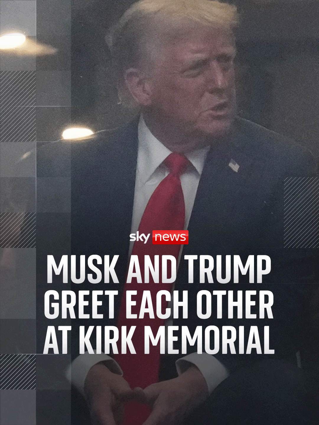 Watch as Elon Musk and Donald Trump greet each other in the audience at Charlie Kirk's memorial #ElonMusk #DonaldTrump #CharlieKirk #CharlieKirkMemorial