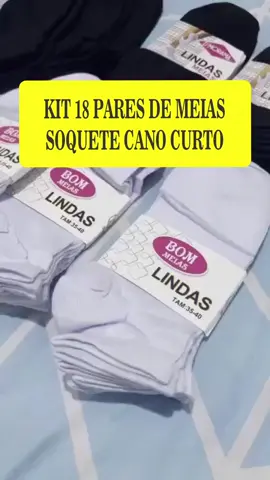 🧦✨ Conforto e praticidade todos os dias! ✔️ Kit 18 pares de meias soquete ✔️ Cano curto – masculina, feminina, unissex ✔️ Macias e respiráveis 🔥 Promoção imperdível! 👉 Garanta já o seu kit!