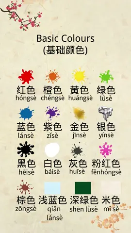 Learn names of colours in Chinese. #LearnOnTikTok #chinesevocabulary #learnchinese #efficientlearning #jianyureading 