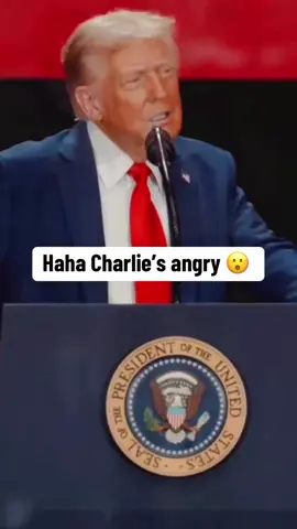 Donald Trump’s joked that Charlie Kirk was looking down angrily at him during his memorial speech. #charliekirk #trump 