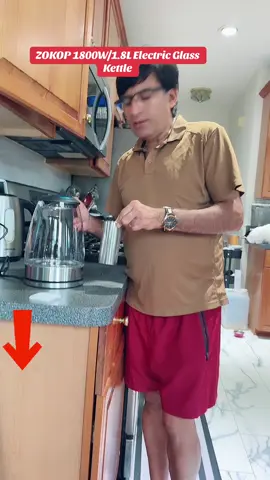 ZOKOP 1800W/1.8L Electric Glass Kettle #fyp #luiteljee #zokop #electric #glasskettle 