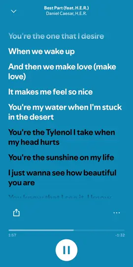 Best part - Daniel Caesar #lyrics #spotify #song #fyp #viral 