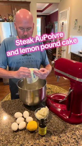 Steak aupoivre and lemon pound cake alamode for Sunday dinner. Life is good! #dadlife #girldad #stake #sundaydinner 