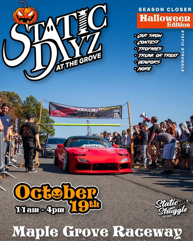 Countdown is on—less than 30 days until the low-limbo contest! Who’s ready? #staticdayz #staticstruggle #maplegrove #carshow #static        