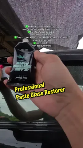 Say goodbye to stubborn stains, water spots, and cloudy glass! Our Glass Restore Paste Cleaner is specially formulated to restore clarity and shine to all types of glass surfaces, including windows, shower doors, mirrors, and automotive glass. #GlassCleaner #GlassRestore #ShowerDoorCleaner #HardWaterStainRemover #CrystalClearGlass          