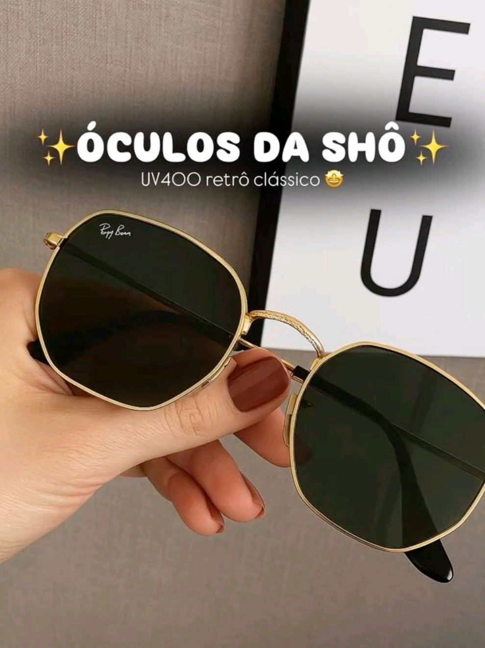 👓 Óculos de Sol Hexagonal Masculino/Feminino com Lente Preta Escura, Armação de Metal Geométrico Blogueira 👓    🛍️ A PARTIR DE 12,90 🛍️ 🚀 Produto a pronta entrega 🚀 📲 CLIQUE NO LINK DA BIO PARA ADQUIRIR O SEU 🤩