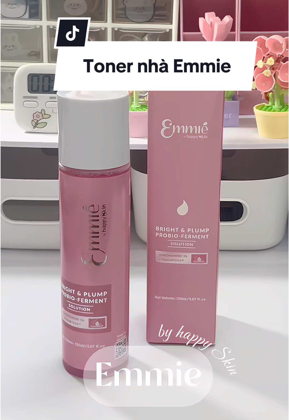 Nước Thần Nuôi Dưỡng Làm Sáng - Căng Mọng Da Brightening Plumping Solution Essence Emmié by Happyskin #emmie #emmiebyhappyskin #skincare #toner #xuhuong 