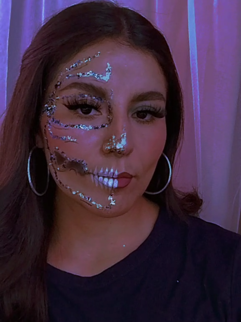 maquillaje de catrina mitad de cara con papel foil.. #maquillaje #catrina #viraltiktok #makeup #ideas 