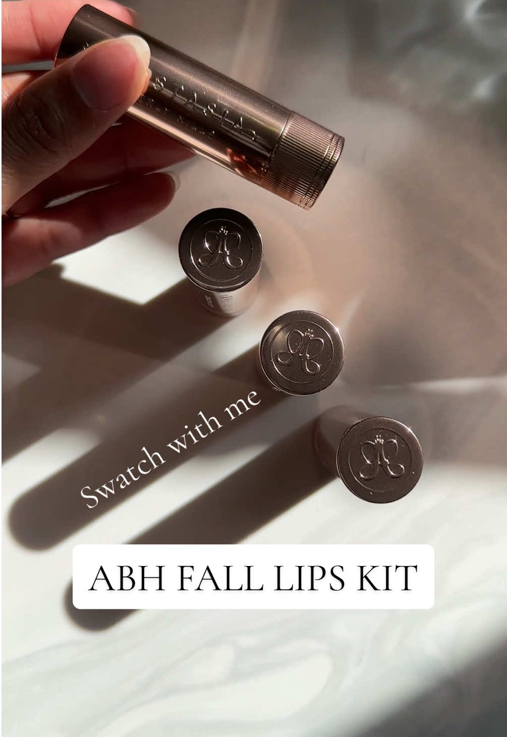 Swatching the Fall Lipstick Kit! #anatasiabeverlyhills #falllipstickkit #holidayset #abh #falllipcombos 