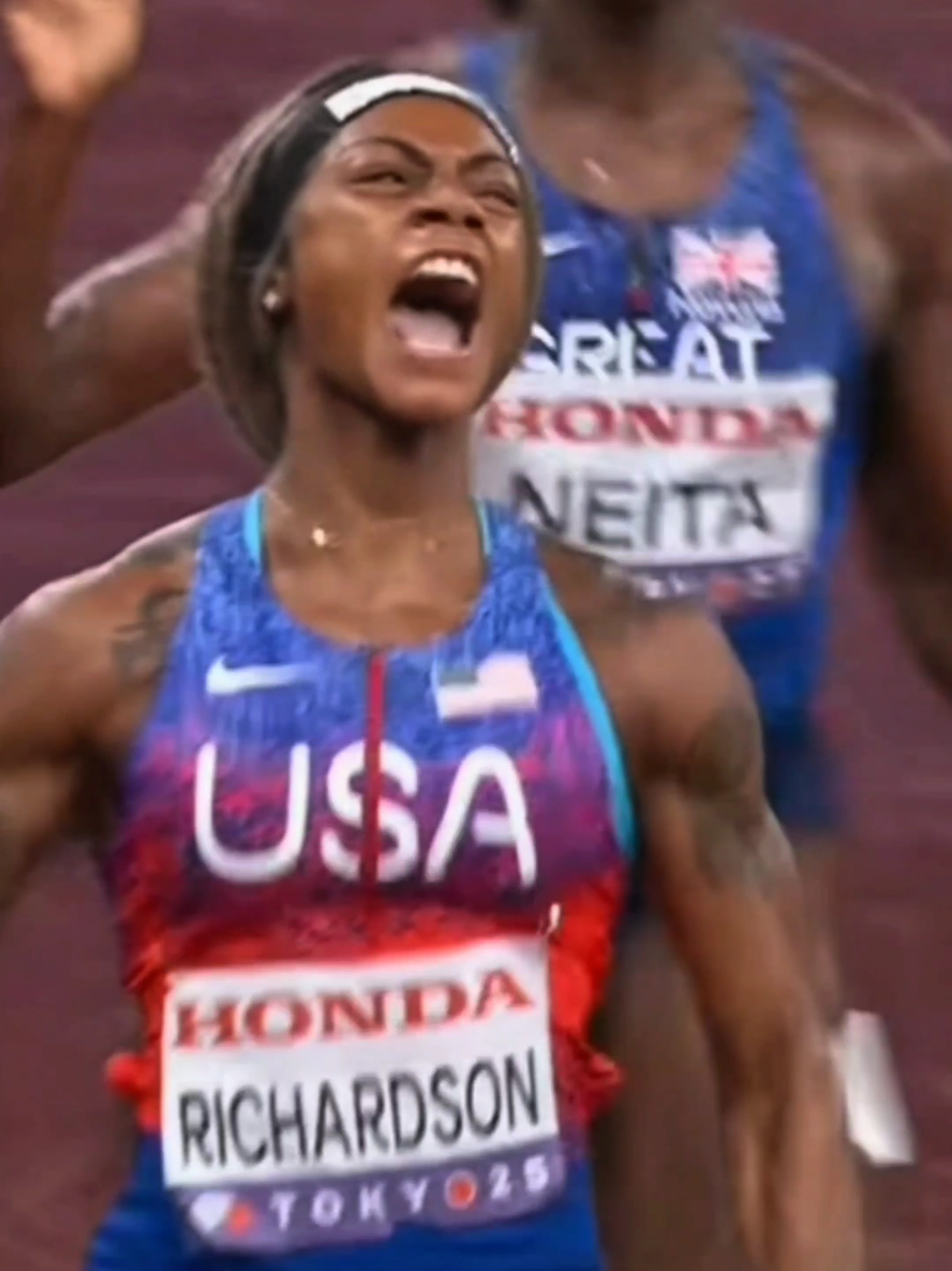 Sha Carri Richardson Winning World Championship 2025 Tokyo #shacarririchardson #richardson #american #athelte #fyp Trending 