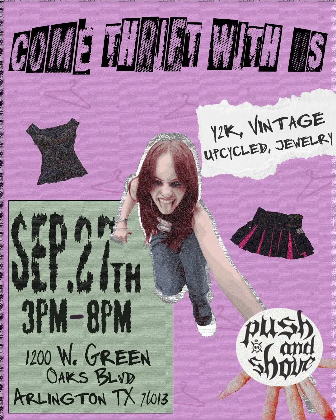 Come support your local baddies! Bringing the Thrift store to you at you! Cheap, upcycled and vintage!  #thrift #dallas #y2k #texas #pinterest 