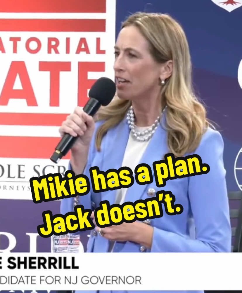 mikie’s the only one that has a plan to actually take on the tough problems of new jersey. #njgov #njgovdebate #jackciattarelli #mikiesherrill 