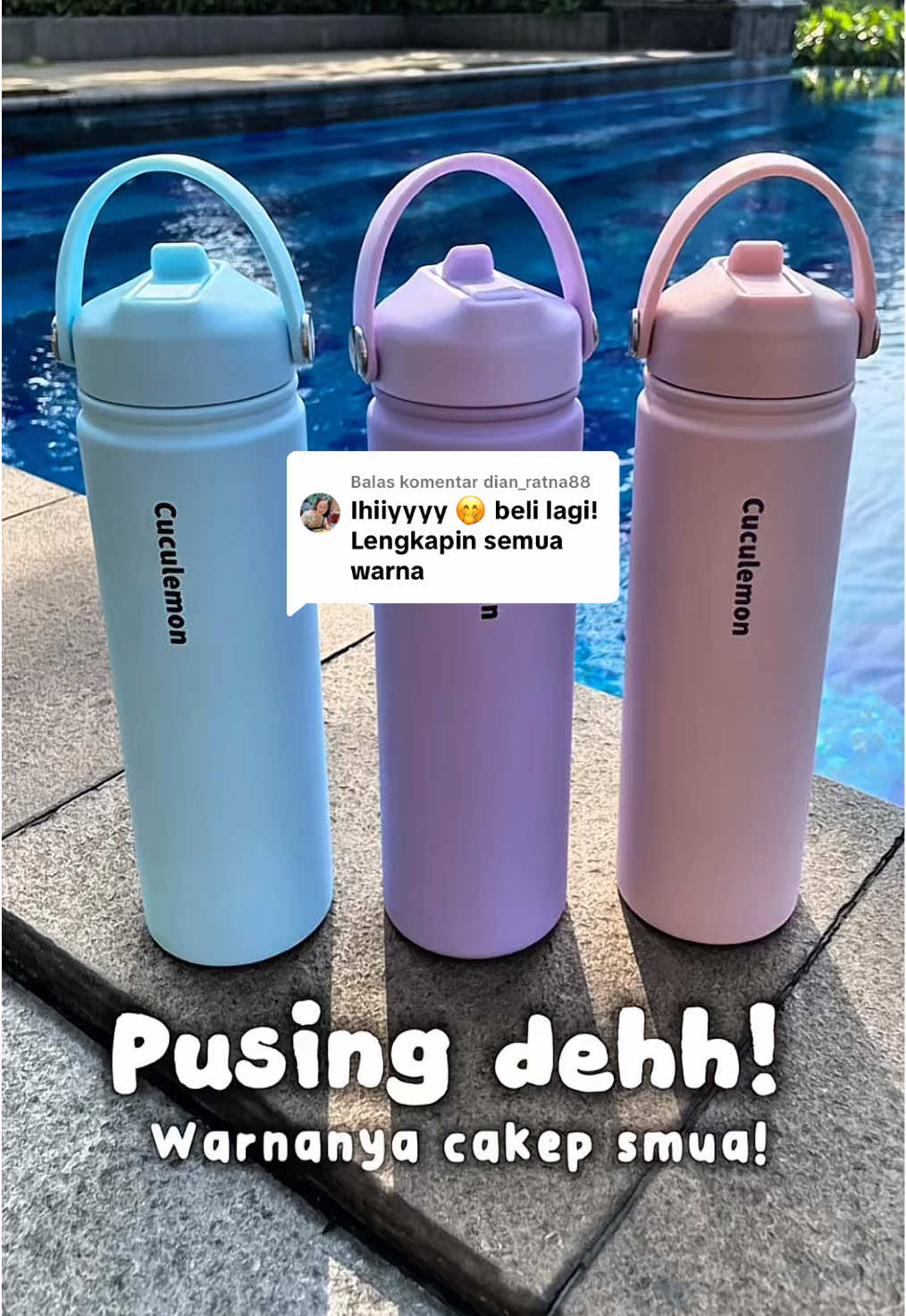Membalas @dian_ratna88 lengkap nih warna pastelnya!!🎉 hayo makin bingung gak milihnya?😆😆🎉🎉 #tumbler #tumblerstainless #cuculemon #botolminumstainless #tumblerestetik 