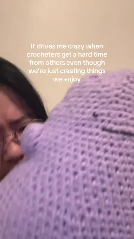 Drives me crazy when people hate on crocheters even though we’ve done nothing wrong 😭😭 #crochet #hottakes #crochetersoftiktok #crochethumor #fypツ 