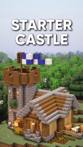Minecraft Tutorial: Easy Starter Castle 🏰 #Minecraft #minecrafttutorial #minecrafthowtobuild #minecraftbuilding #minecraftcastle 