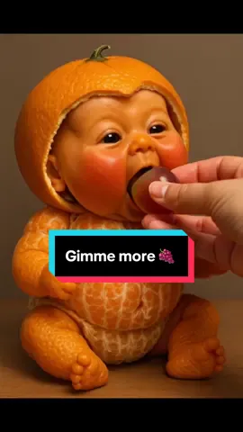 What shall I eat next? #aibaby #aisounds #orangebaby #aiasmr #asmr 