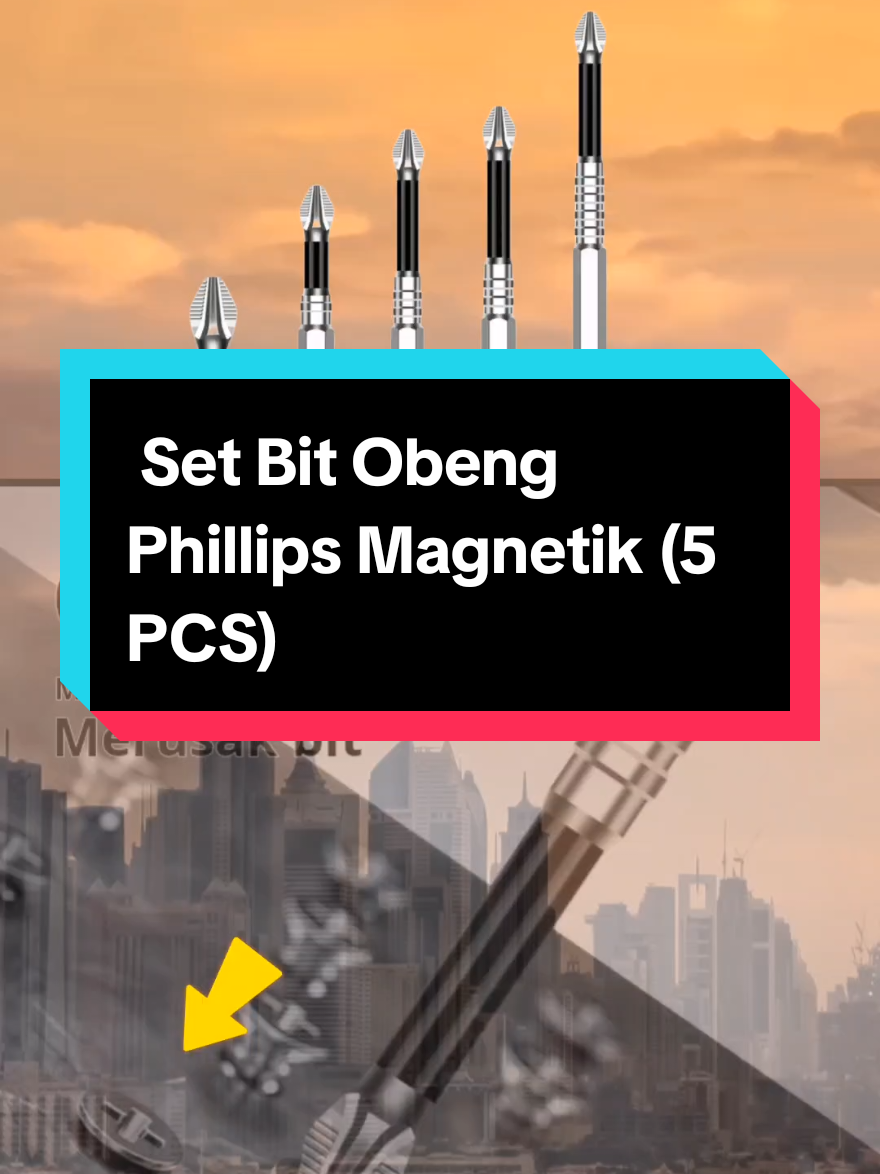 Set bit obeng Phillips magnetik 5 pcs 🔧 Panjang 25–90mm, batang hex 1/4 inci, anti slip & presisi, cocok buat alat impak & bor listrik. #alatpertukangan #obengbit #alatkerja #perkakas #alatbangunan 