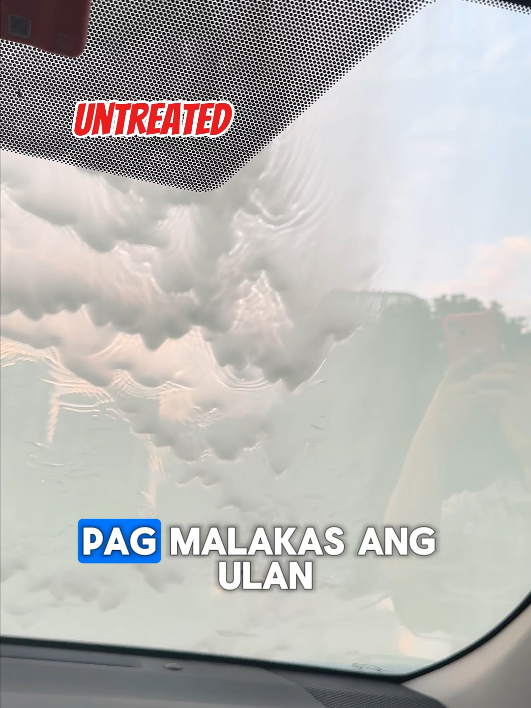 🚘 Kahit sa bagyo, mas malinaw pa rin ang daan sa harap mo.#drivesafe #rain #perfectview #carglowlab #rainrepellentspray