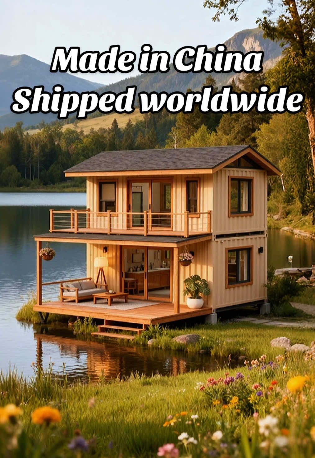 Your Lake Home in 3 Days! Container Magic Makes It Possible! #customizable #container #containerhouse #prefab #house #airbnb #Home #mobilehome #views #lakeside #magic 