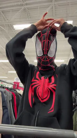 Spotted at Burlington: Spider-Man Hoodie was shopping at Burlington and came across this insane Spider-Verse hoodie! 🕷️ It looks just like Miles Morales’ suit from Into the Spider-Verse, complete with the web design and face zipper. Burlington always has the most random gems when you least expect it. Would you wear this? 👀
