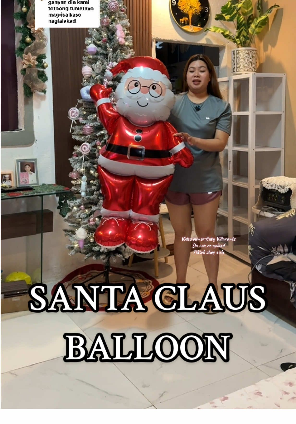 Replying to @Mike Loves You Lagyan mo pabigat sa paa mi hehe kai balloon sya magaan lang. 😃 Santa claus balloon #balloon #santaclausballoon #christmasdecor #christmasdecorations #christmas 
