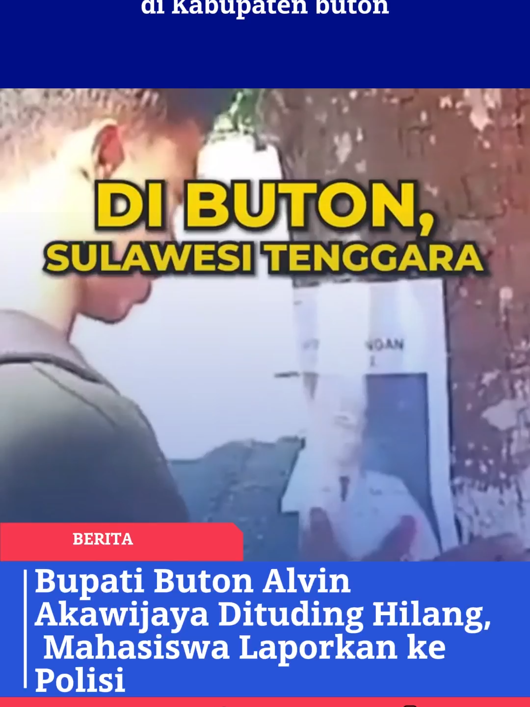 Bupati Buton Alvin Akawijaya dituduh ‘hilang’ karena tidak pernah menemui mahasiswa yang lapor ke pemerintah. Kini dilaporkan ke polisi! 🔗 Selengkapnya di bio: detikxom.com #Buton #Mahasiswa #Politik #Detikxom