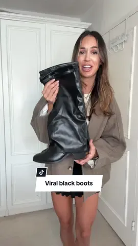 The boots for winter #blackboots #kneehighboots #stylishboots #foldoverboots #blackbootsoutfits 