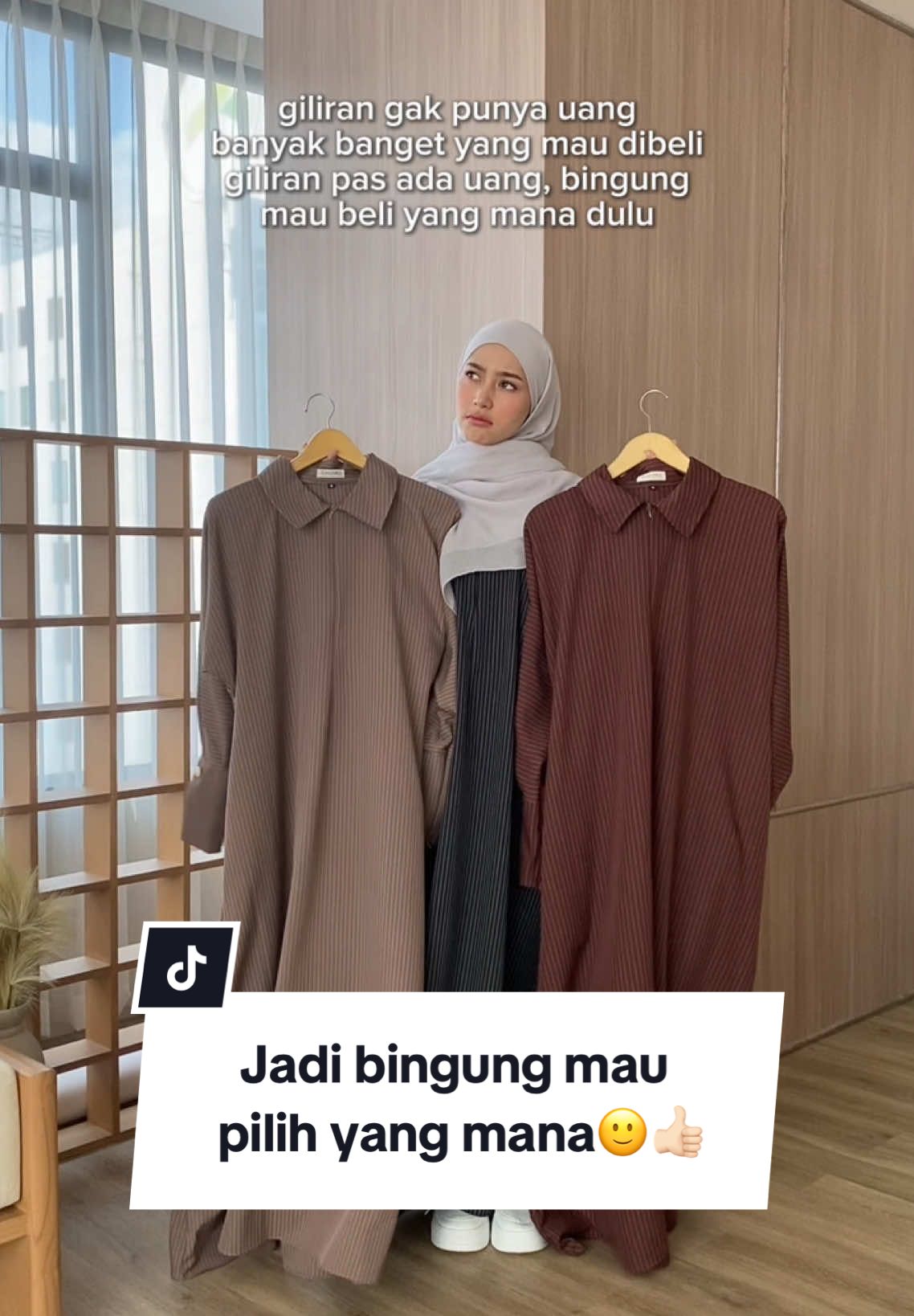 bantu vote dong💬 mending yang brown atau mahogany ya🤔⁉️ #fyp #dressstripe #dresskekinian #frenchsquare #sundaraexclusive 