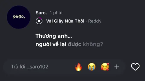 Thương anh người về lại được không #_saro102 #lyrics #nhachaymoingay #xuhuong 